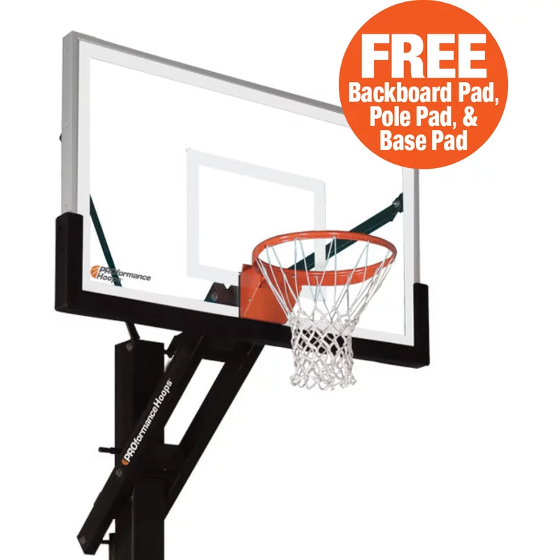 Système de basketball PROformance Hoops® 660 avec panneau en verre trempé — Aires de jeu et balançoires