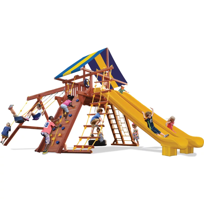 Extreme Playcenter Double Trouble - Solid Green with Slides — Playground & Swing Sets