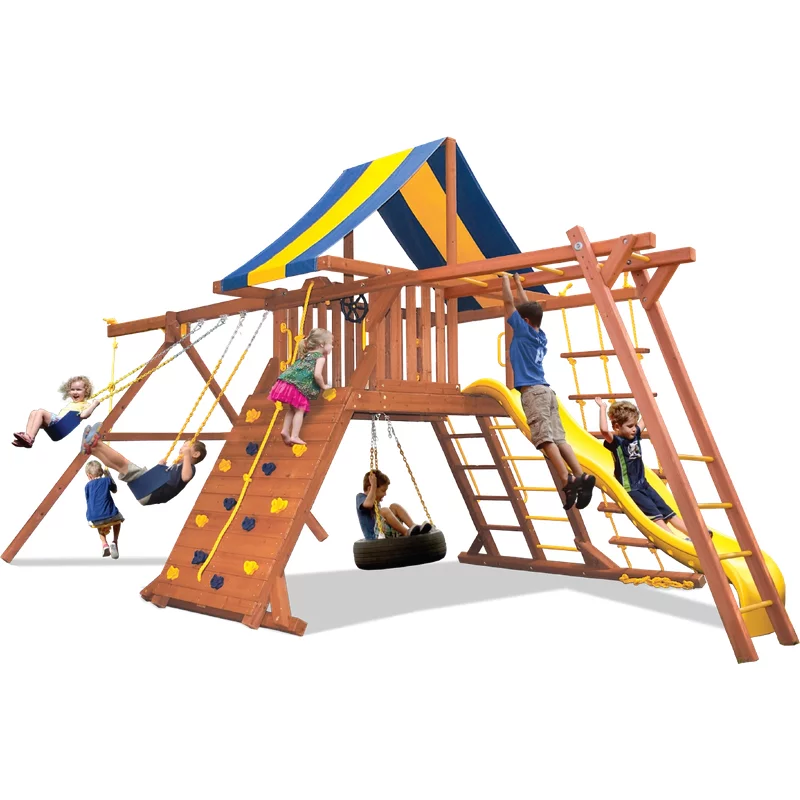 Playground One!® Original Playcenter Combo 3 - Bleu Jaune — Aires de jeu et balançoires
