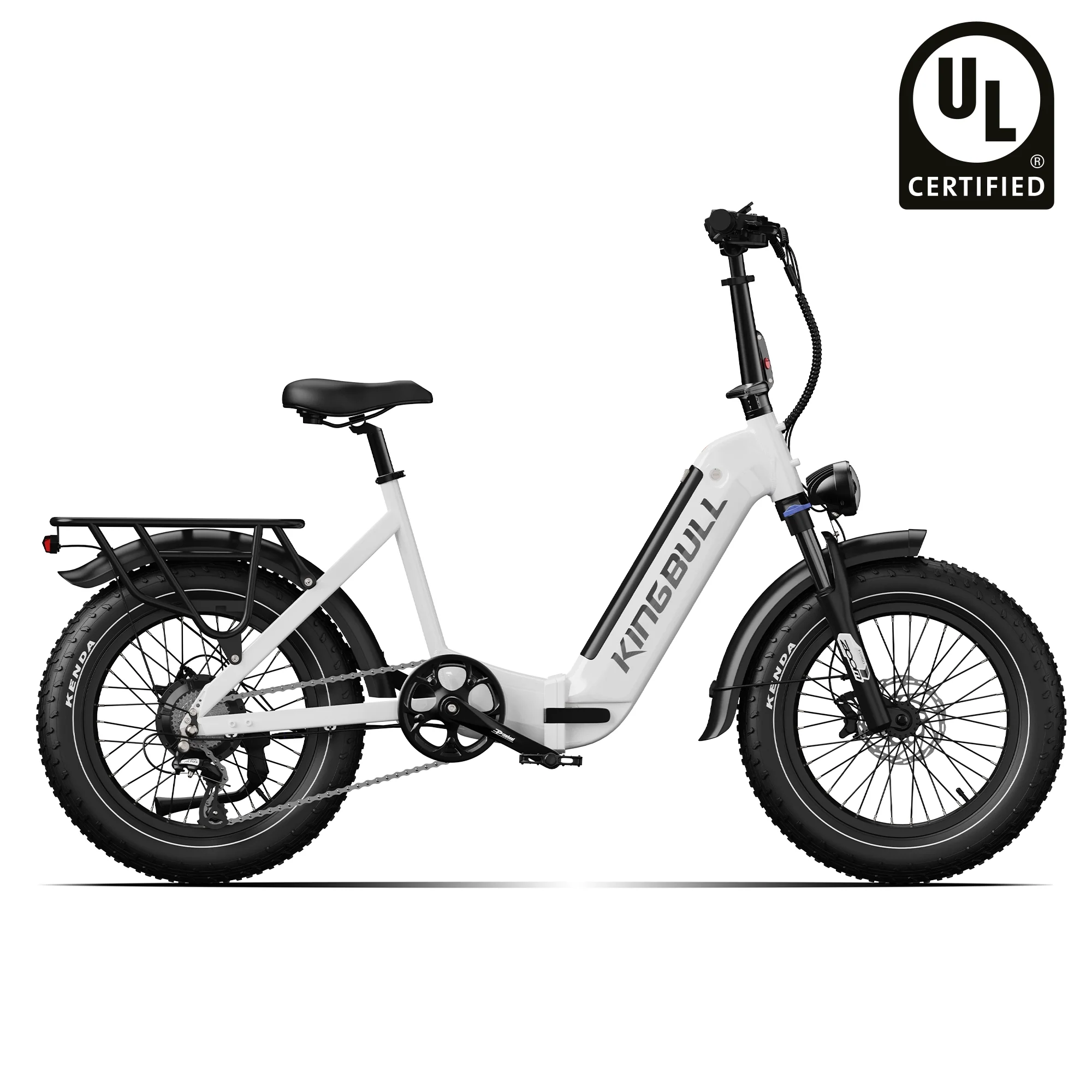 Kingbull Verve | Long Range Fat Tire Folding Electric Bike - White / Ebike Only — Bike Accessories