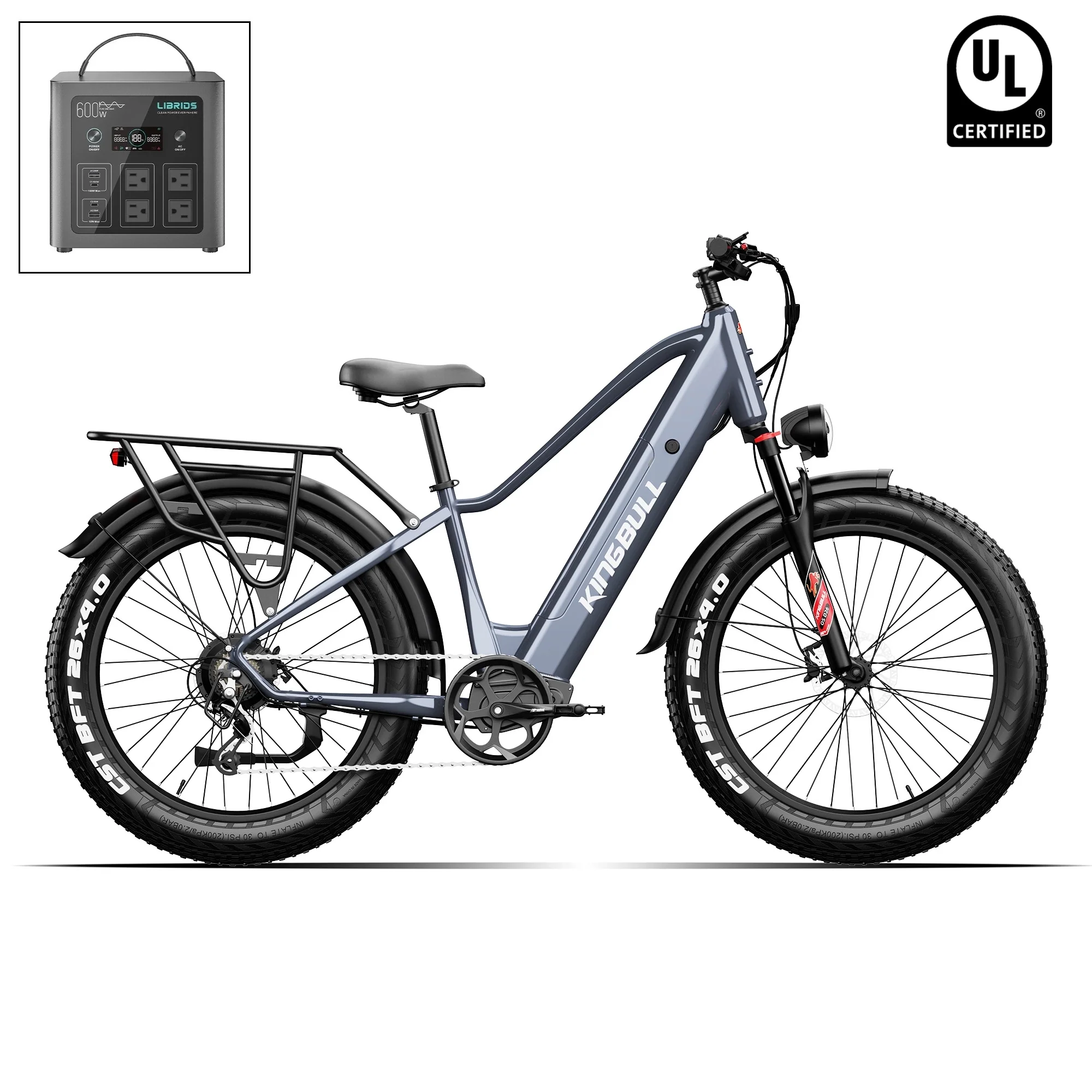 Kingbull Discover2.0 | Premium Off-road & City Electric Bike - Space Gray / +$259 Power Station Upgrade — Bike Accessories