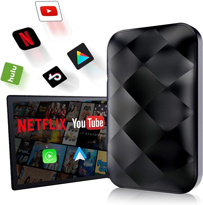4-in-1 CarPlay Wireless Adapter with Netflix and YouTube