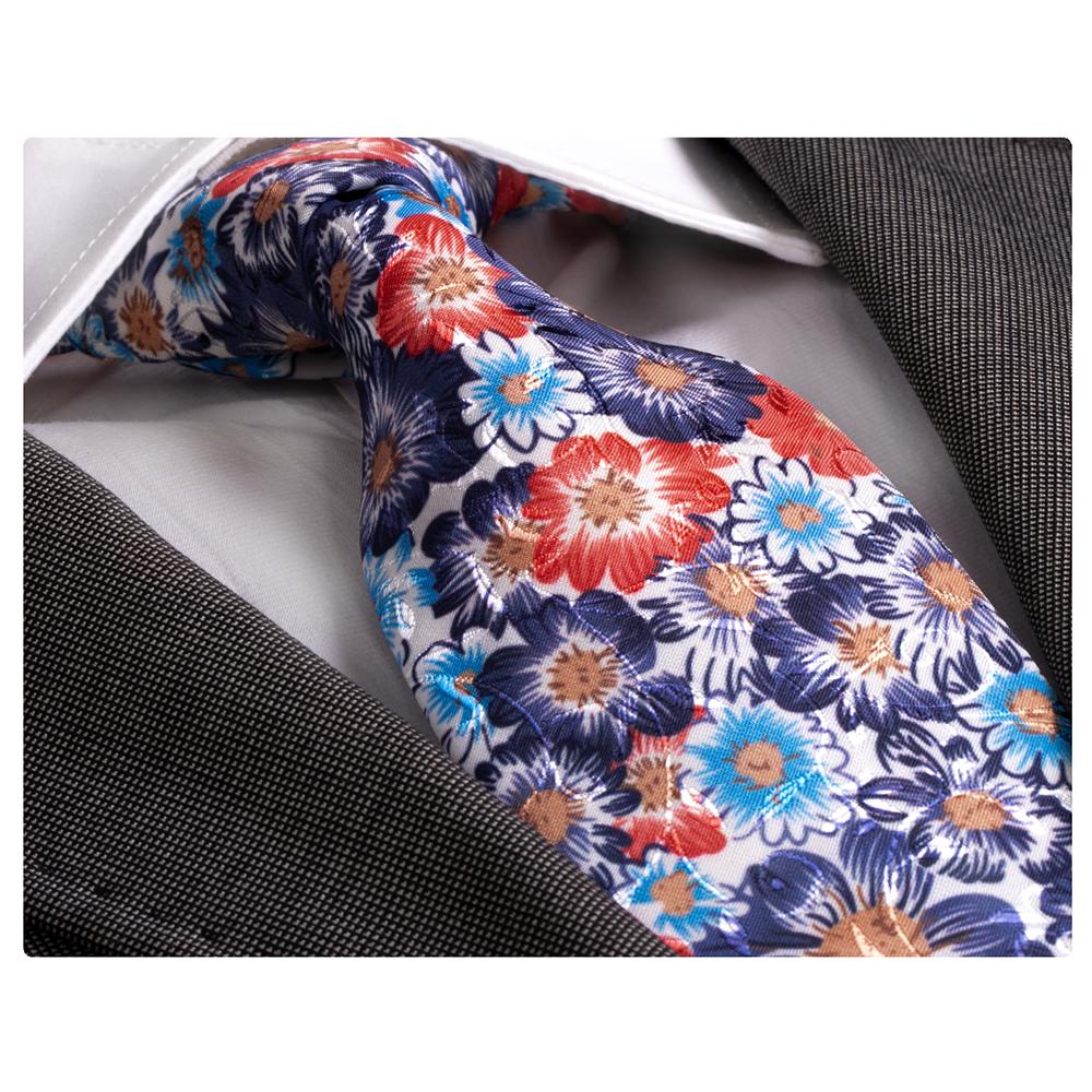 Cravate en Soie Florale Colorée pour Hommes avec Boîte Cadeau — Accessoires de mode
