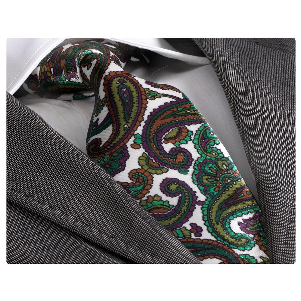 Cravate en Soie Multicolore à Fleurs pour Hommes avec Boîte Cadeau — Accessoires de mode