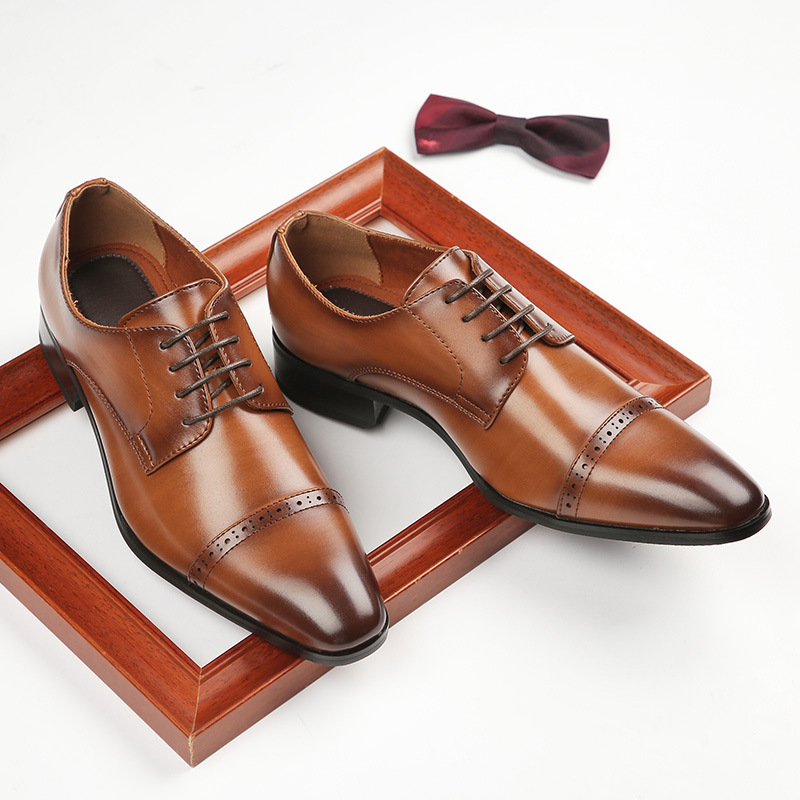Chaussures Derby en Cuir pour Hommes de Grande Taille