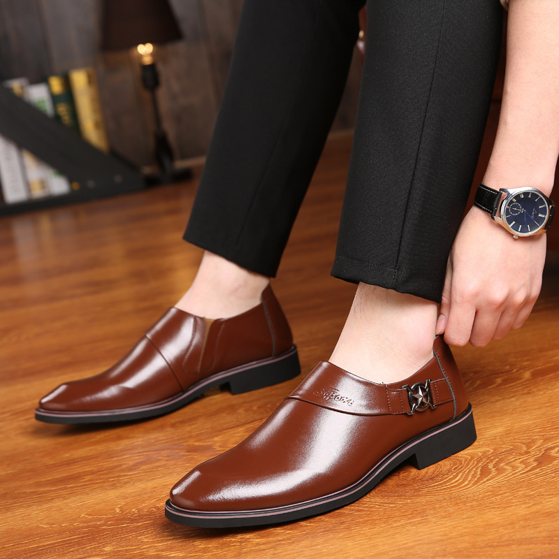Chaussures en Cuir pour Hommes avec Semelle en Caoutchouc