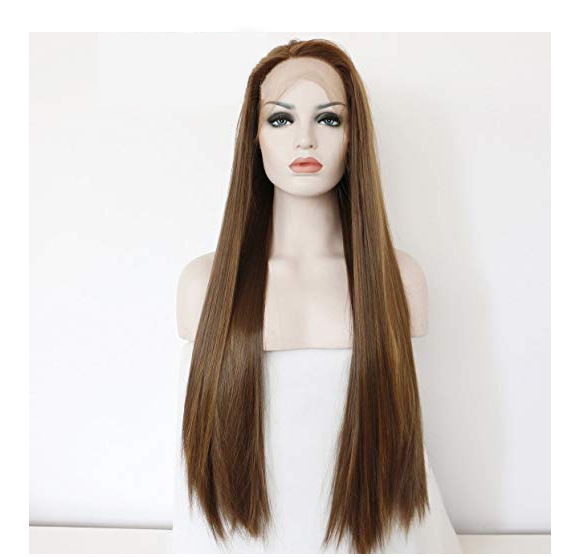 Brown Hair Naturally Straight Wig with Long Bangs — Hair Growth & Scalp Devices