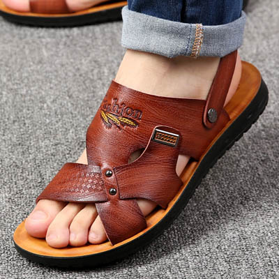 Men's Casual Beach Shoes Non-Slip Dual-Use Slippers