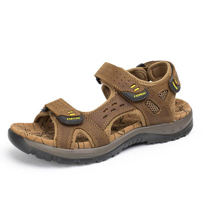 Sandales décontractées pour hommes - Chaussures de plage en cuir de vachette