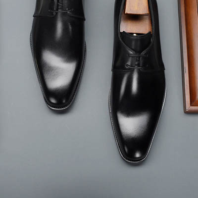 Chaussures de ville Derby en cuir pour hommes, grande taille