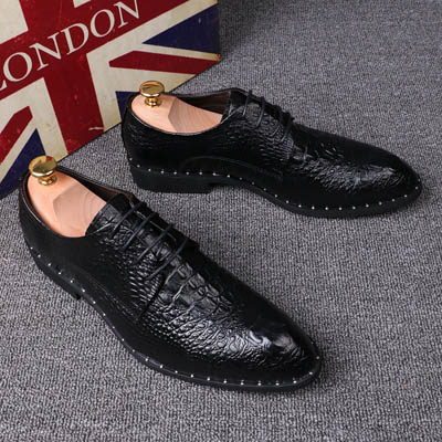 Chaussures de ville pour hommes à motif, bout pointu, avec augmentation de 6 cm — Chaussures décontractées pour hommes