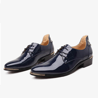 Chaussures d'affaires britanniques en cuir brillant pour hommes