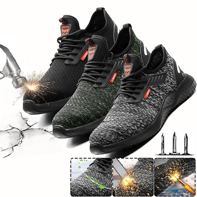 Chaussures de sécurité pour hommes à embout en acier, respirantes — Équipements de protection
