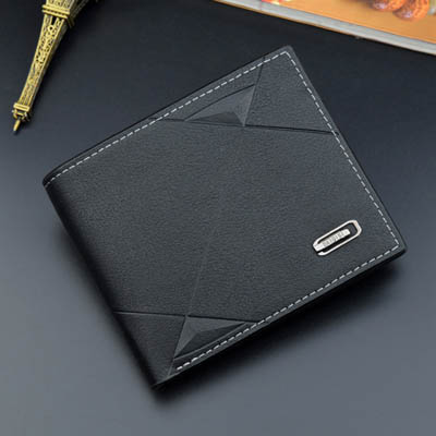 Men's Business Leather Wallet Short Slim with Card Slots