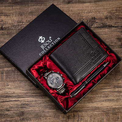 Montre et ensemble de stylo portefeuille pour hommes