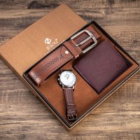Men's Watch, Wallet, and Belt Gift Set