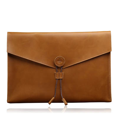 Serviette d'affaires en cuir véritable pour hommes - Paquet A4 rétro — Accessoires de mode