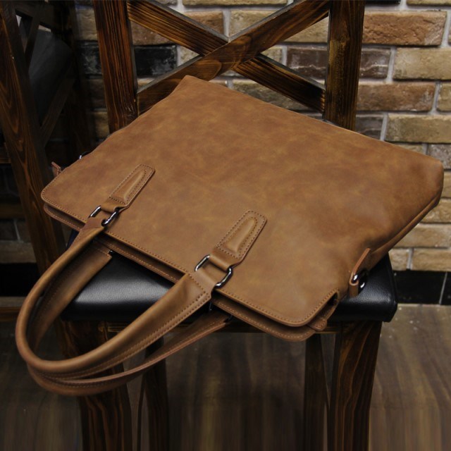 Crazy Horse Leather Men's Shoulder Handbag — Womens Handbags