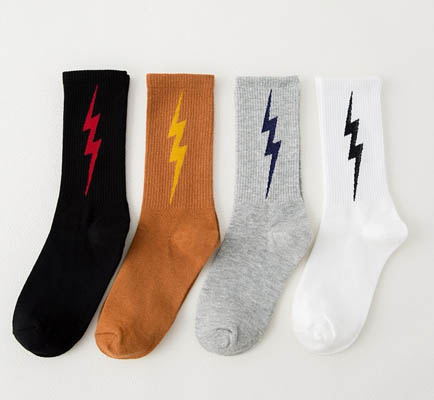 Cotton Sports Wind Lightning Socks for Women