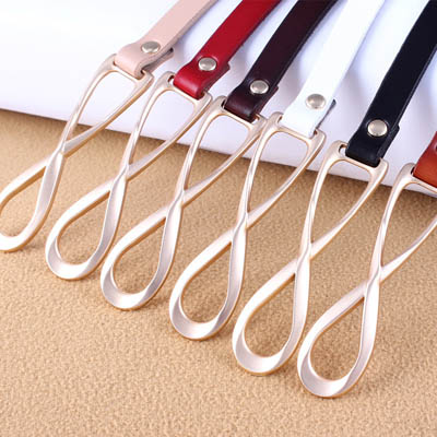 Korean Knotted Leather Small Belt for Women - Multi-Color