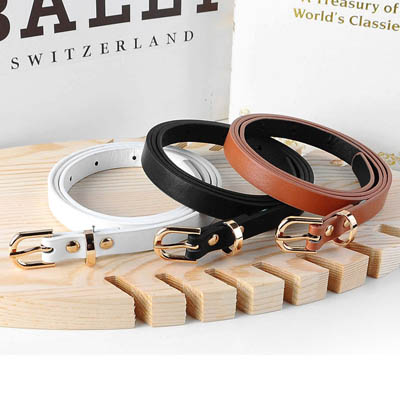 Ceinture en PU pour femmes - Longueur 100cm, Largeur 1.4cm — Ceinture en cuir
