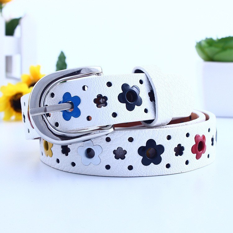 Kids PU Leather Floral Buckle Belt