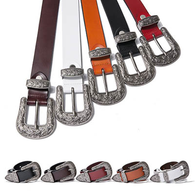 Decorative Carved Leather Belt for Women