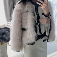 Manteau en fourrure tissé pour femmes - Fourrure de renard courte — Veste d'hiver Femme