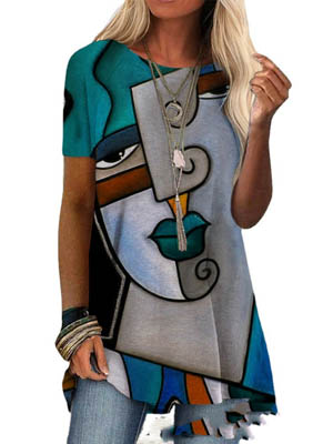 Printed Round Neck Short Sleeve T-Shirt — Mens T Shirts