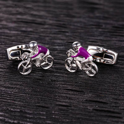 Cufflinks Cyclistes en Acier Inoxydable Lepton pour Chemises Masculines — Accessoires de vélo