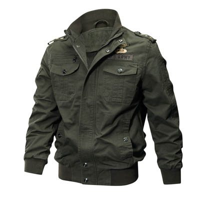 Air Force Pilot Jacket with Washed and Embroidered Details — Casual & Bomber Jackets