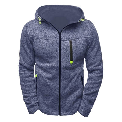 Cardigan en Fleece Jacquard pour Hommes avec Capuche et Fermeture Éclair — Chandails pour hommes