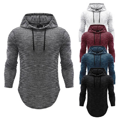 Men's Casual Cotton Hoodie with Hat - Solid Colors — Mens Hoodies