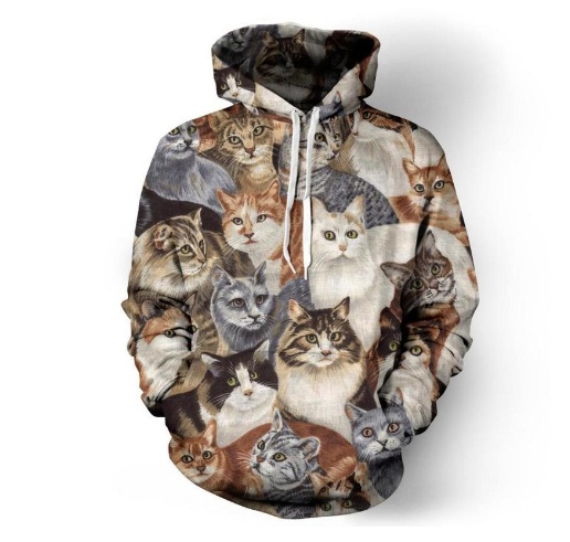 Hoodie 3D Crazy Cat Crowd pour les amoureux des chats — Sweats à capuche pour hommes
