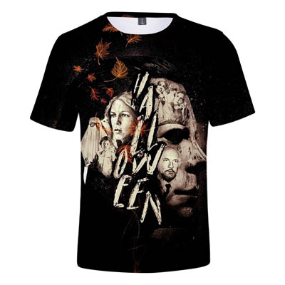 T-shirt à manches courtes 3D imprimé numérique Michael Myers Halloween — T-shirts pour hommes