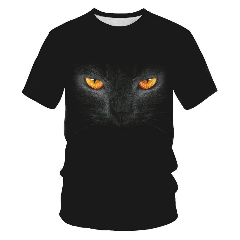 T-shirt pour hommes à manches courtes avec imprimé numérique de chat — T-shirts pour hommes