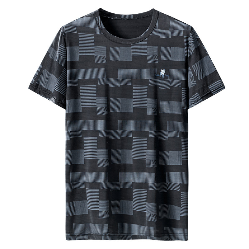 T-shirt à manches courtes en soie glacée à séchage rapide pour hommes