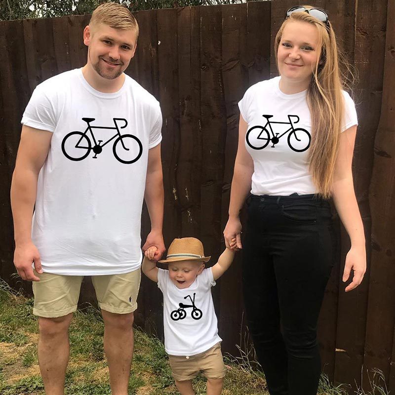 Parent-Child Cartoon Print Short-Sleeved T-Shirt — Mens T Shirts