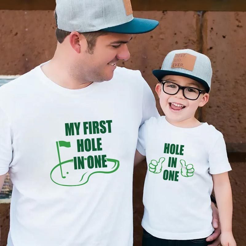 T-Shirt Casual à Manches Courtes pour Pères et Fils