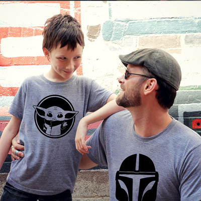 Robe courte père et fils Star Wars en imprimé cartoon
