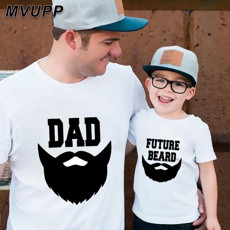 T-shirt Parent-Enfant avec Imprimé Barbe Noire pour Famille — T-shirts pour hommes