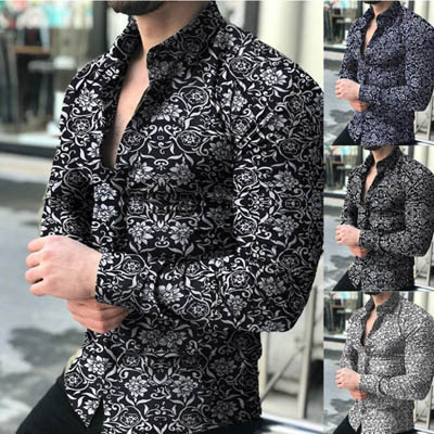 Cardigan Floral Slim pour Hommes Muscular