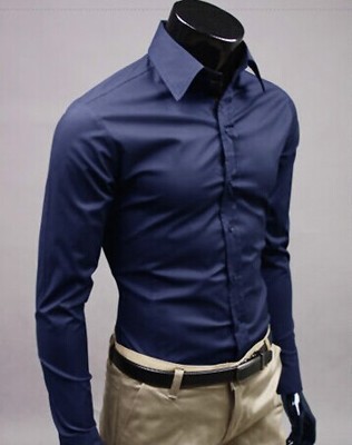 Chemise d'affaires pour hommes à manches longues en couleurs bonbon — Chemises habillées pour hommes
