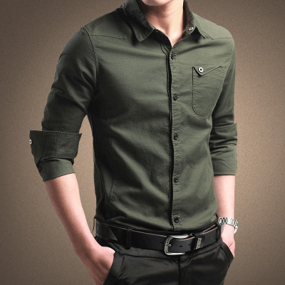 Chemises à manches longues en coton Oxford pour hommes printemps 2021 — Chemises habillées pour hommes