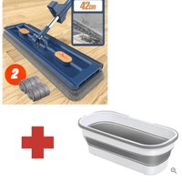 Premium 360° Rotating Flat Mop with Self-Wringing Scraper