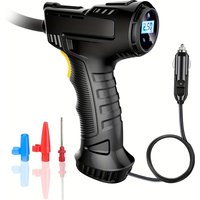 Compresseur de pneu portable sans fil avec manomètre numérique et lumière LED — Gonfleur de pneus portatif