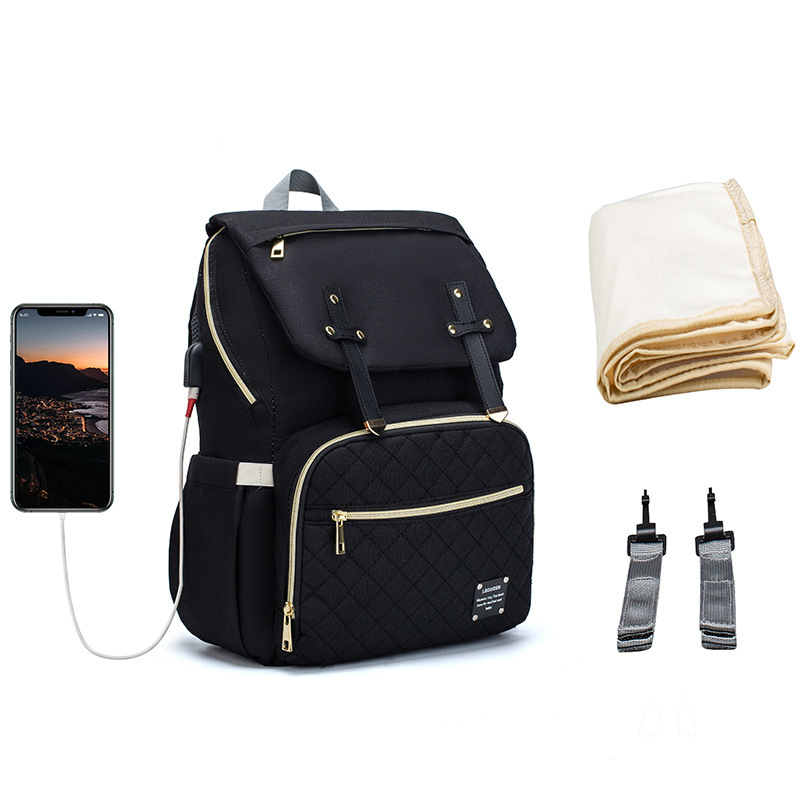 Versatile Laptop & Diaper Backpack with Integrated USB Charging