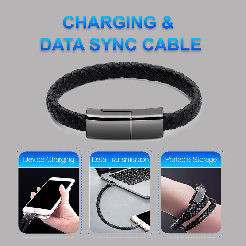 Premium Wearable Charging Bracelet – Universal USB-C, Lightning, Micro USB — Bracelet Women