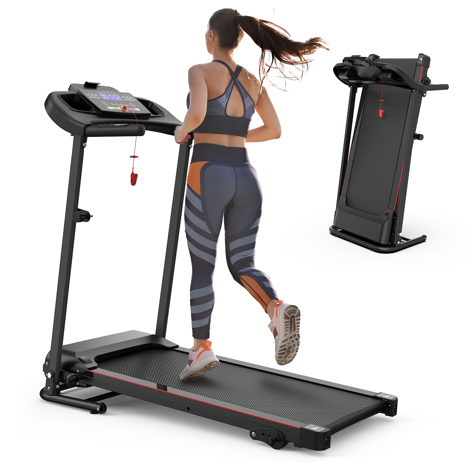 Tapis Roulant Électrique Pliable avec Bureau Intégré pour Maison & Bureau — Tapis de course