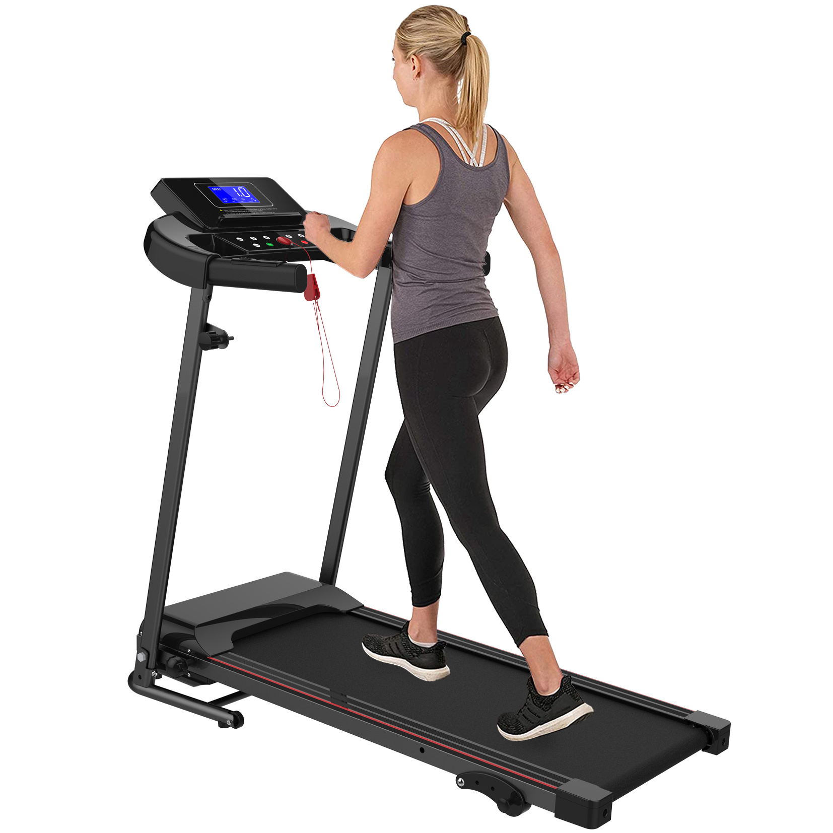 Tapis de Course Électrique Pliable avec Moteur Silencieux et Audio Bluetooth — Tapis de course